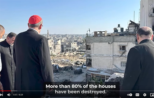 Thumbnail preview image for the video titled: Patriarch of Jerusalem: "The situation in Gaza is objectively intolerable"