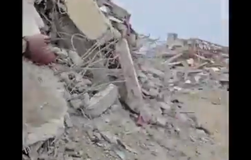 Thumbnail preview image for the video titled: Soldiers film their total destruction of Rafah areas, with joyful music