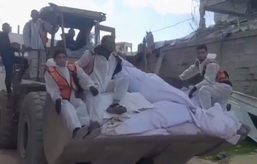 Thumbnail preview image for the video titled: 76 corpses retrieved in mass graves around Kamal Adwan Hospital