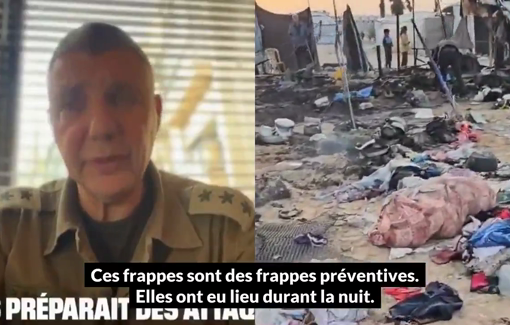Thumbnail preview image for the video titled: Olivier Rafowicz, the French-Israeli IDF Spokesperson ustifying the “preemptive strikes” causing more than 400 deads in Gaza