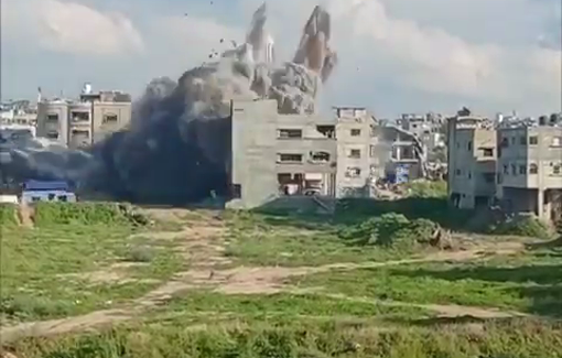 Thumbnail preview image for the video titled: Israel bombs Imad Aql Mosque during Ramadan in Zaytoun neighborhood