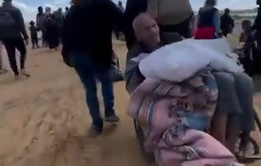 Thumbnail preview image for the video titled: Sick, elderly, children, women all forced to leave Rafah under Israeli fire