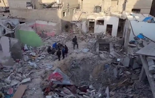 Thumbnail preview image for the video titled: Total destruction of the Miqdad family home by Israeli bombing