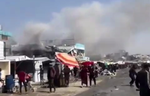 Thumbnail preview image for the video titled: Cries of horror heard from UNRWA clinic bombed by Israel