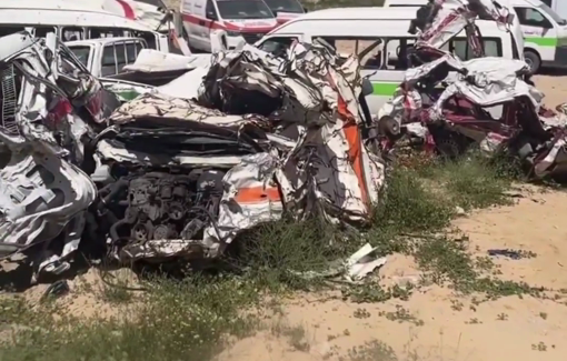 Thumbnail preview image for the video titled: Ambulance graveyard at Nasser hospital
