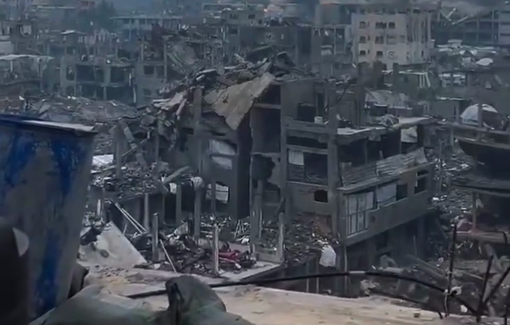 Thumbnail preview image for the video titled: Israeli airstrike on Dar Al-Arqam School in Tuffah