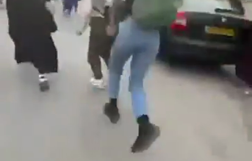 Thumbnail preview image for the video titled: Israeli occupation soldiers chase and terrorize students ahead of a pro-Gaza march at Al-Quds University