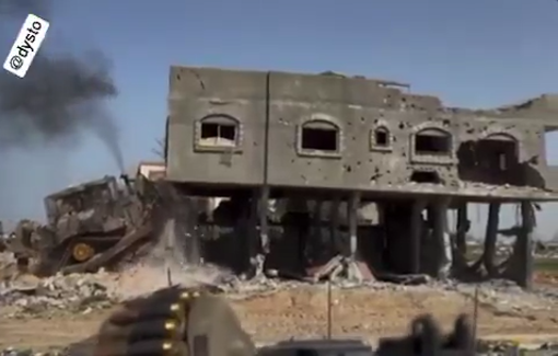 Thumbnail preview image for the video titled: Israeli soldiers continue demolishing homes in Rafah