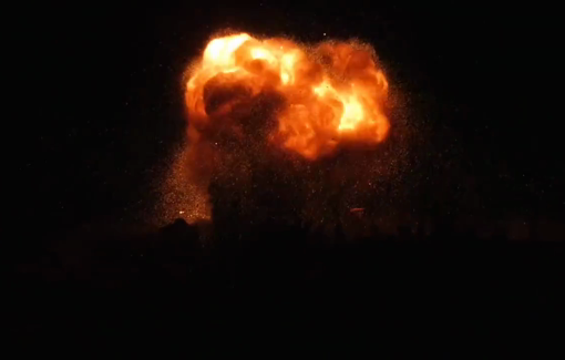 Thumbnail preview image for the video titled: Massive night bombardment in Deir al-Balah