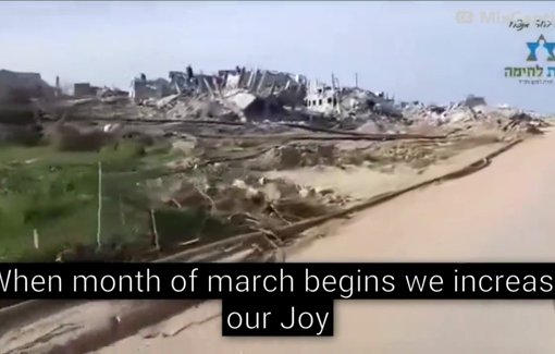 Thumbnail preview image for the video titled: "The ruins of Khan Younes here fill with joy in honor of the gospel"