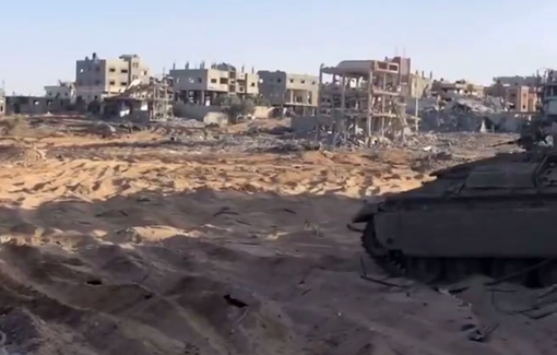 Thumbnail preview image for the video titled: IDF detonates an already destroyed neighborhood in Rafah