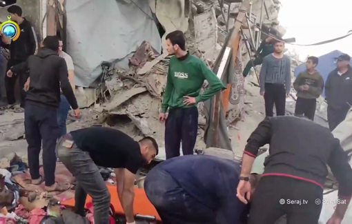 Thumbnail preview image for the video titled: Whole Abu Sayf family massacred in their tent by an Israeli airstrike