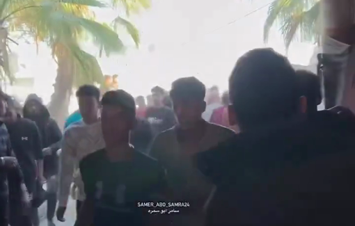 Thumbnail preview image for the video titled: First moments following Israeli bombing of Al-Farabi school