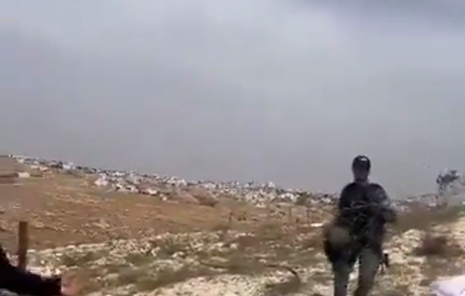 Thumbnail preview image for the video titled: Israeli soldiers destroyed 2 homes and assaulted residents and activists with tear gas in Tuwani