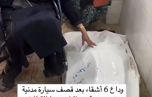 Thumbnail preview image for the video titled: A Palestinian mother bidding farewell to six of her sons from the Abu Mahadi family