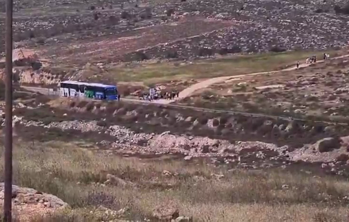 Thumbnail preview image for the video titled: Large number of Israeli settlers gathered at the settlement outpost on Mount Rujib, southeast of Nablus