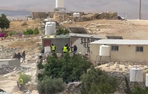 Thumbnail preview image for the video titled: Israeli bulldozed the Palestinian village of Khalet al-Dabaa in Masafer Yatta