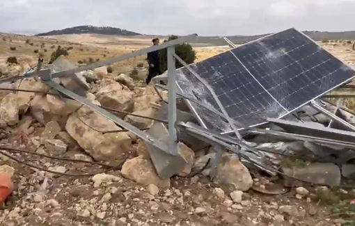 Thumbnail preview image for the video titled: What remains of the village of Khalet al-Dabaa after Hyundai excavator demolished the village