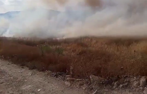 Thumbnail preview image for the video titled: Israeli settlers invaded Palestinian lands and set them on fire in the village of Burqa