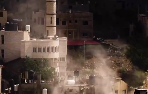 Thumbnail preview image for the video titled: Israeli bulldozers and excavators are destroying Nur Shams day and night