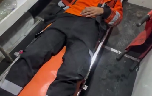 Thumbnail preview image for the video titled: First responder injured in the collapse of a house bombed by Israel