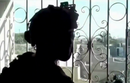 Thumbnail preview image for the video titled: Israeli soldiers have fun firing randomly inside a residential neighborhood