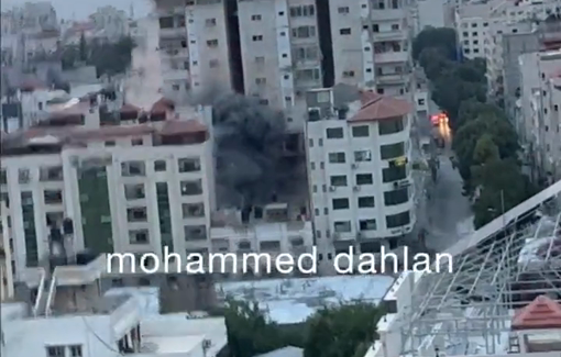 Thumbnail preview image for the video titled: Israel is now flattening entire high-rise residential buildings in central Gaza with"Power targets"