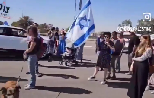 Thumbnail preview image for the video titled: Israelis mobilize again to block aid trucks