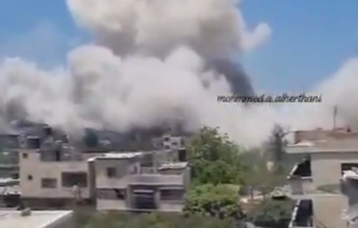 Thumbnail preview image for the video titled: Large Israeli strikes concentrated on Jabalia al-Balad