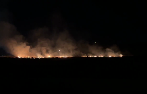 Thumbnail preview image for the video titled: Israeli settlers set fire to Palestinian agricultural fields in the village of Al-Mughayyir