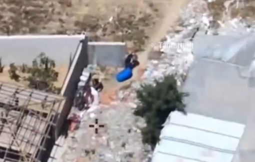 Thumbnail preview image for the video titled: Israeli drone murders children retrieving a water barrel and hose for displacement
