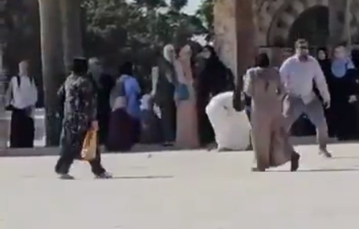 Thumbnail preview image for the video titled: Israeli Jews desecrate Al-Aqsa, smuggle offerings while singing for the Temple