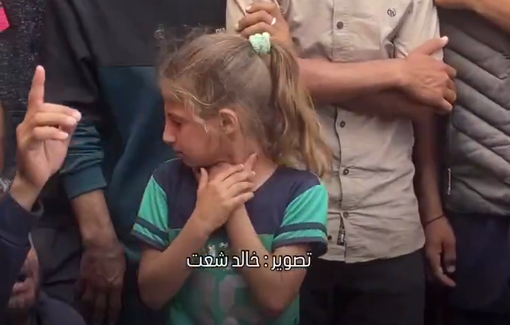 Thumbnail preview image for the video titled: A little girl gasps for breath, grieving for her father killed while fetching aid