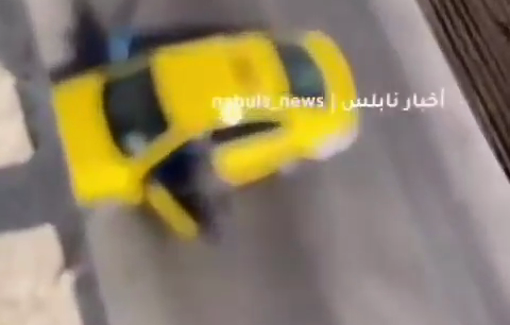 Thumbnail preview image for the video titled: An Israeli soldier assaults a taxi driver after stopping his vehicle during a raid on the city of Nablus