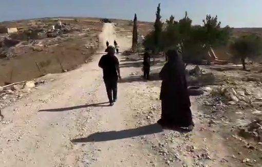 Thumbnail preview image for the video titled: Israeli forces forcibly displaced residents from the village of Khallet al-Dabaa