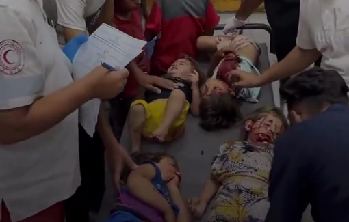Thumbnail preview image for the video titled: Several children injured in Israeli night strike on a tent