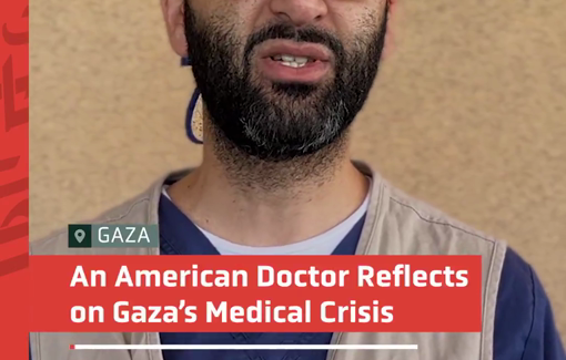 Thumbnail preview image for the video titled: Dr. Amer Garib, American volonteer: “What we have seen here from the people of Gaza is almost like superhuman patience”