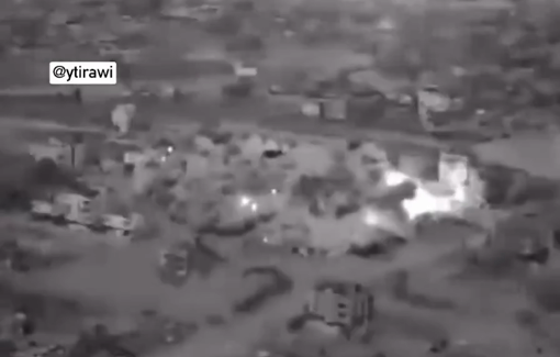 Thumbnail preview image for the video titled: Israeli troops blow up Abraj Al-Qalaa residential towers in Khan Younis