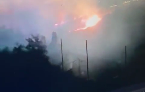 Thumbnail preview image for the video titled: In Kafr Malik, dozens of settlers invaded the village, throwing stones, spraying graffiti, and burning vehicles and buildings