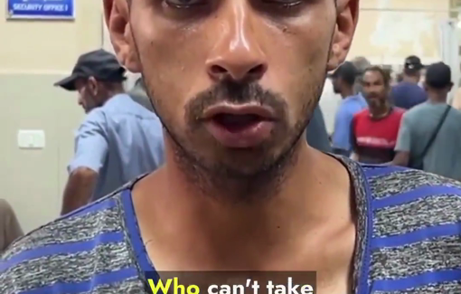 Thumbnail preview image for the video titled: Father risks his life at GHF sites so his son with cancer can take medication