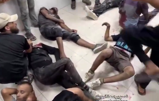 Thumbnail preview image for the video titled: Casualties flood Nasser hospital following the massacre of at least 10 aid seekers in Khan Younis