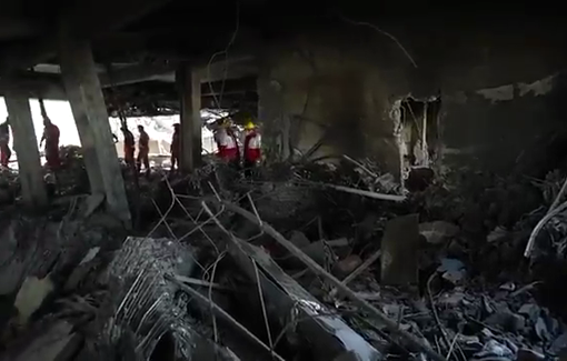 Thumbnail preview image for the video titled: Aftermath of the 5 Israeli strikes on the Evin Prison, killing at least 78 citizen, including prisoners