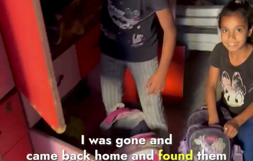 Thumbnail preview image for the video titled: Children and their grandmother prepare for displacement journey