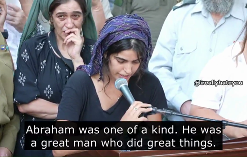 Thumbnail preview image for the video titled: Widow of Avraham Azoulay: ""Every day when you came back from Gaza to sleep next to me, you'd tell me how many houses you demolished today."