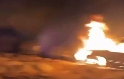 Thumbnail preview image for the video titled: Israeli settlers launched a large-scale arson attack on the village of Burqa