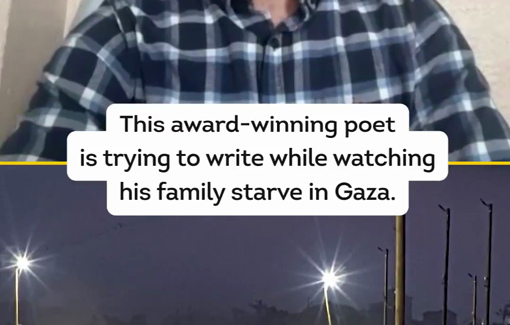 Thumbnail preview image for the video titled: Mosab Abu Toha spoke about the struggles of witnessing his family endure Israel’s starvation