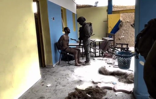 Thumbnail preview image for the video titled: IDF Footage of a Palestinian tortured man in a occupied Christian college