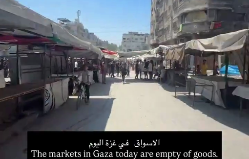 Thumbnail preview image for the video titled: No food in Gaza's market stalls