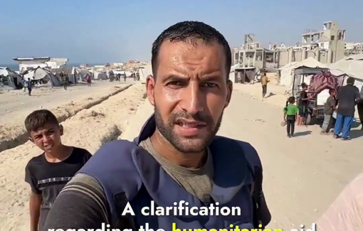 Thumbnail preview image for the video titled: Israel allowed a mere 3 airdrops while lines of trucks await outside Rafah