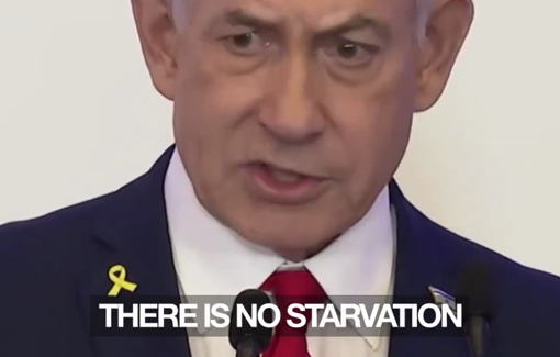 Thumbnail preview image for the video titled: Netanyahu: "There is no starvation in Gaza."